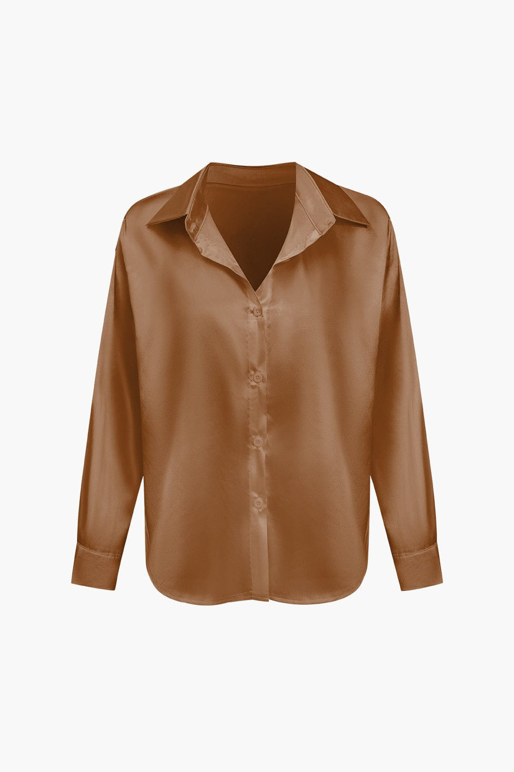 Elegante Lichtblauwe Satijnen Blouse - Stijlvolle Top