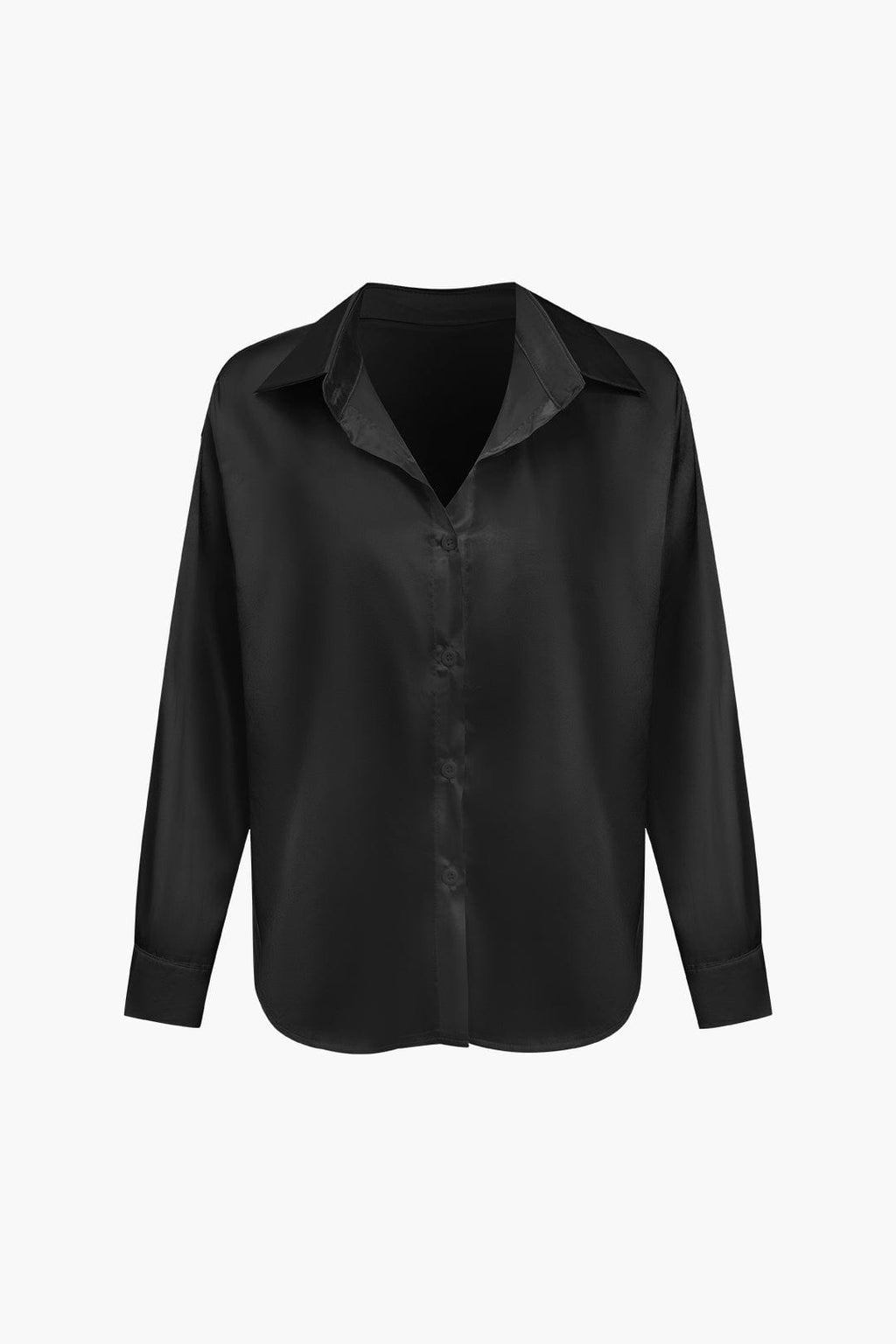 Elegante Lichtblauwe Satijnen Blouse - Stijlvolle Top