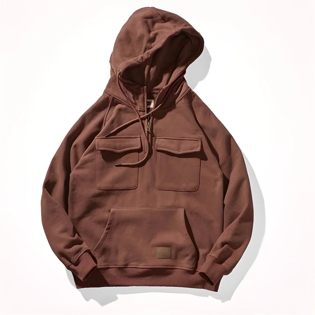 Casual Hoodie Heren Kwartrits - Fleece & Borstzakken
