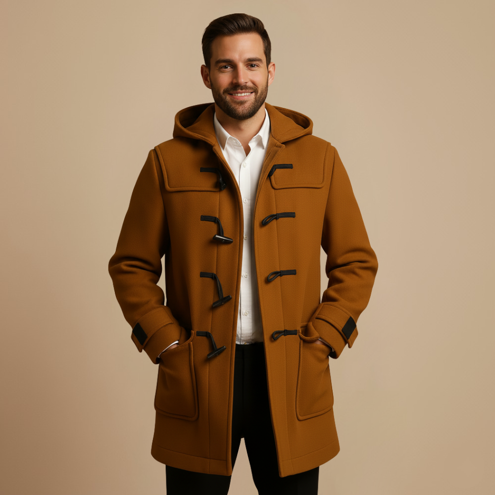 Lange Trenchcoat met Capuchon en Hoornknopen Jelle Jora Mode