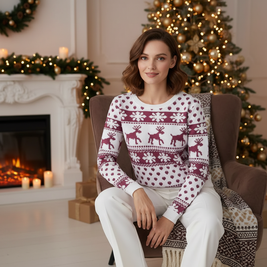 Kerst Trui Feestelijk Rendierpatroon - Knusse Warmte