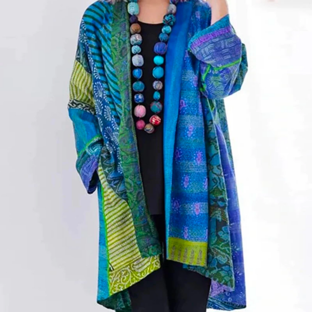 Bohemian Patchwork Kimono Cardigan - Dames
