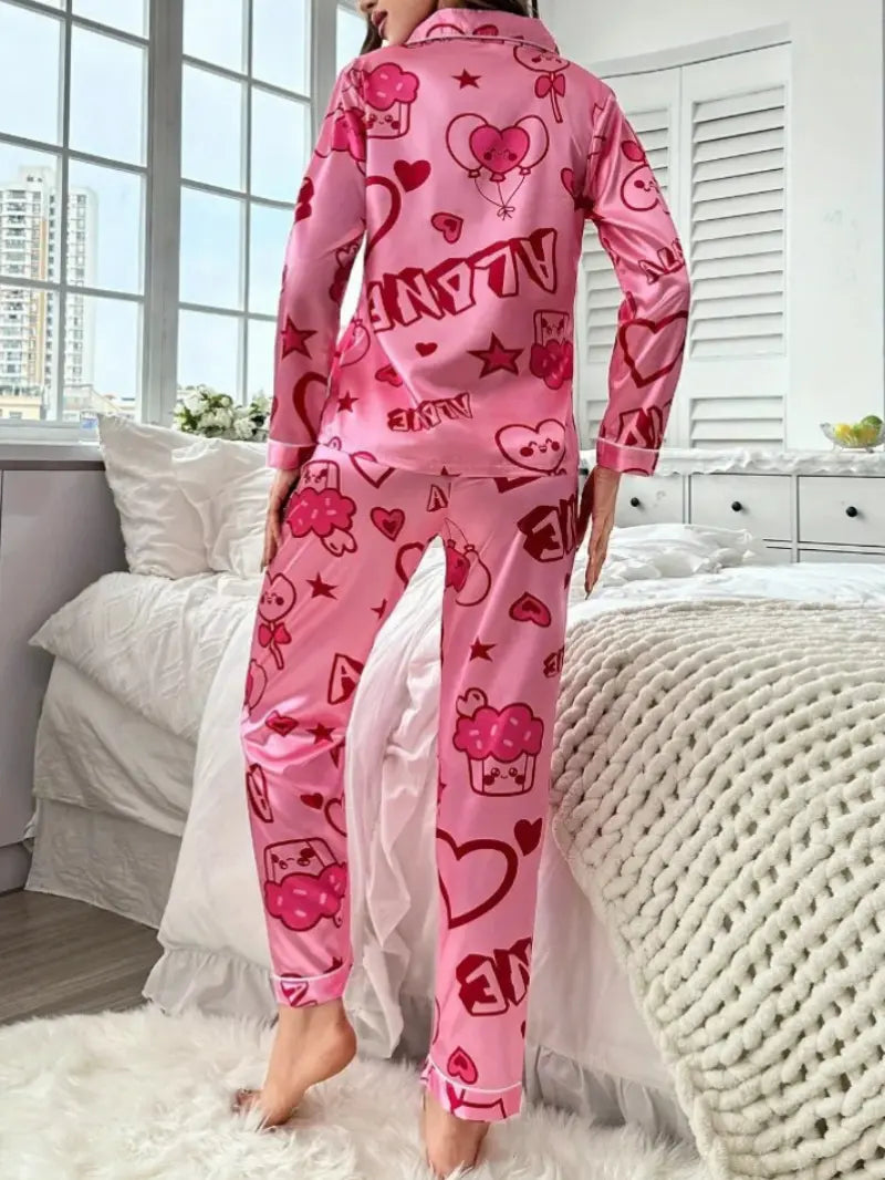 Dames Pyjama Met Hartjesprint VIQA© NEDERLAND