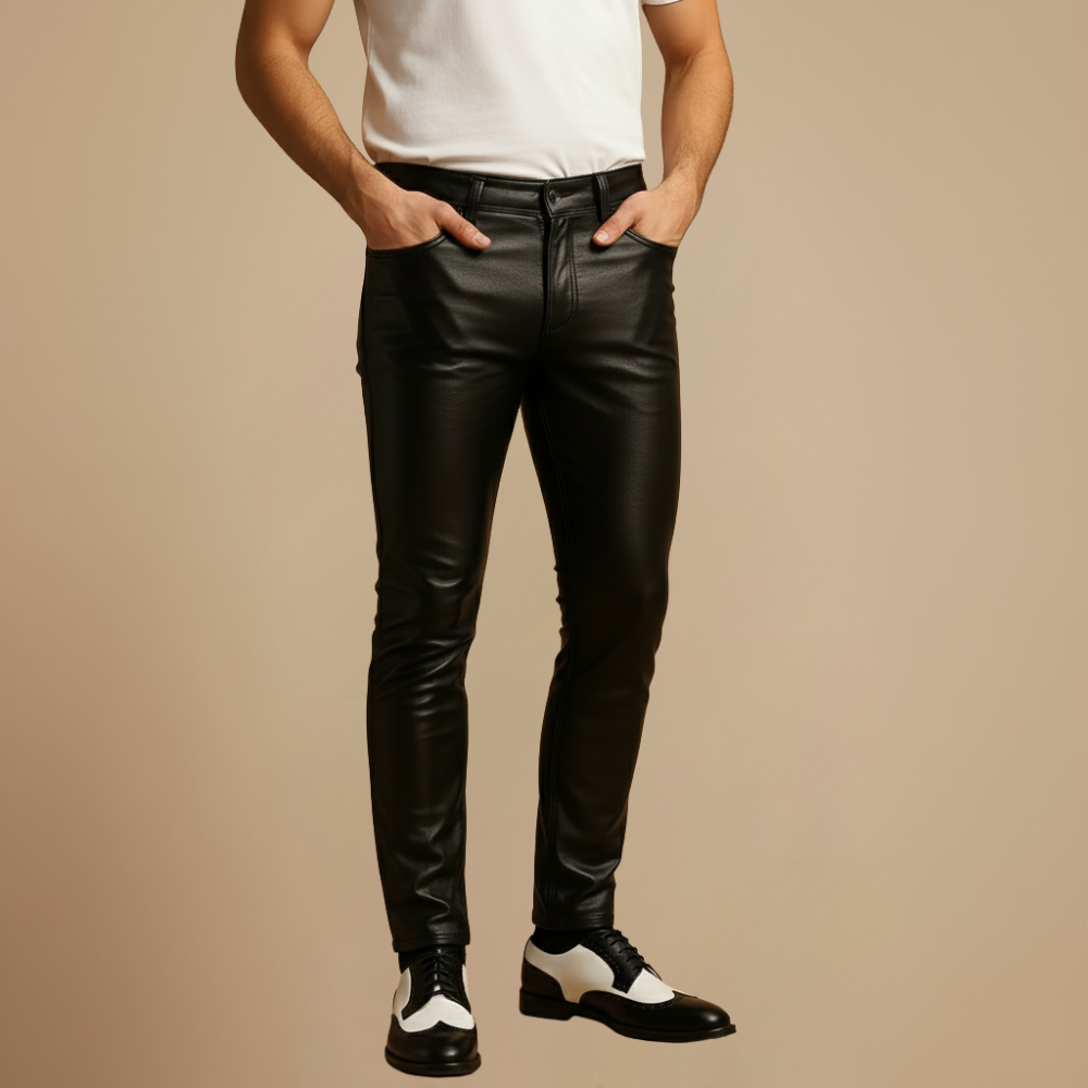 Stoere Leren Broek voor Heren Jelle Jora Mode