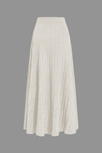 Gerlinde Gebreide Midi Rok - Plissé & Elastische Taille