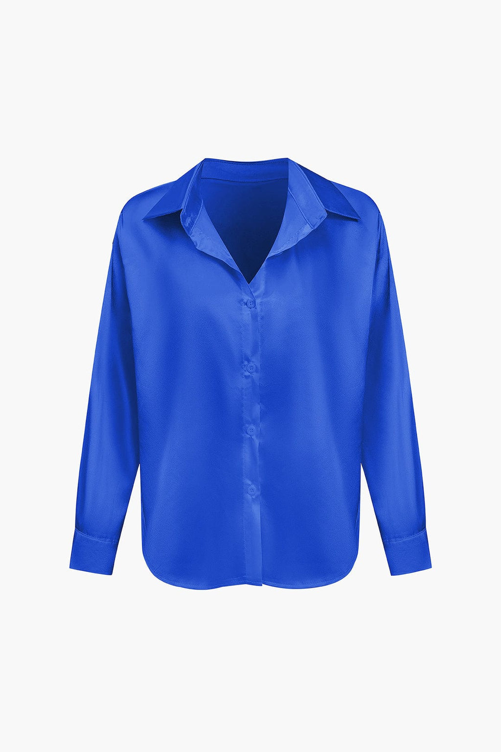 Elegante Lichtblauwe Satijnen Blouse - Stijlvolle Top