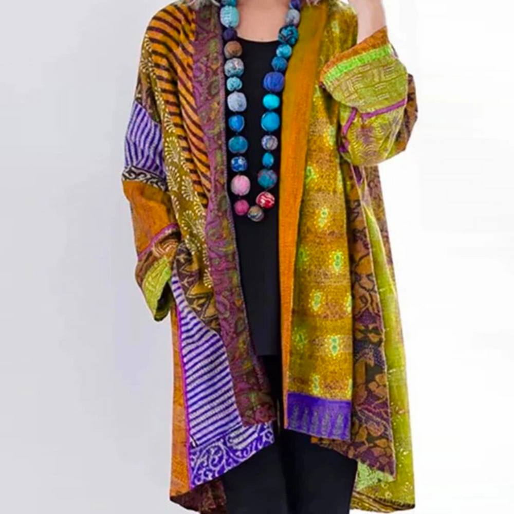 Bohemian Patchwork Kimono Cardigan - Dames