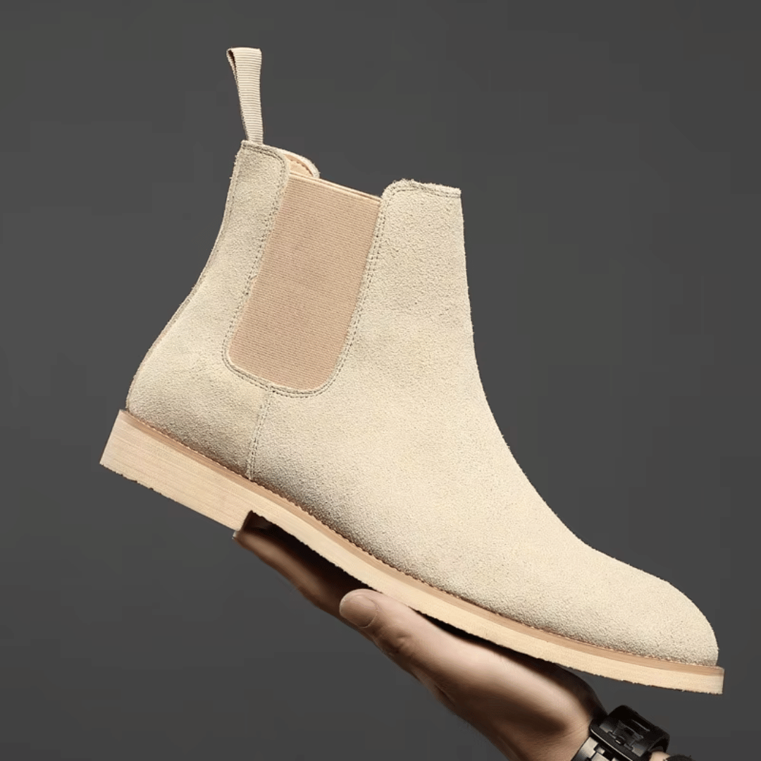 Elegante Beige Suède Chelsea Boots - Heren