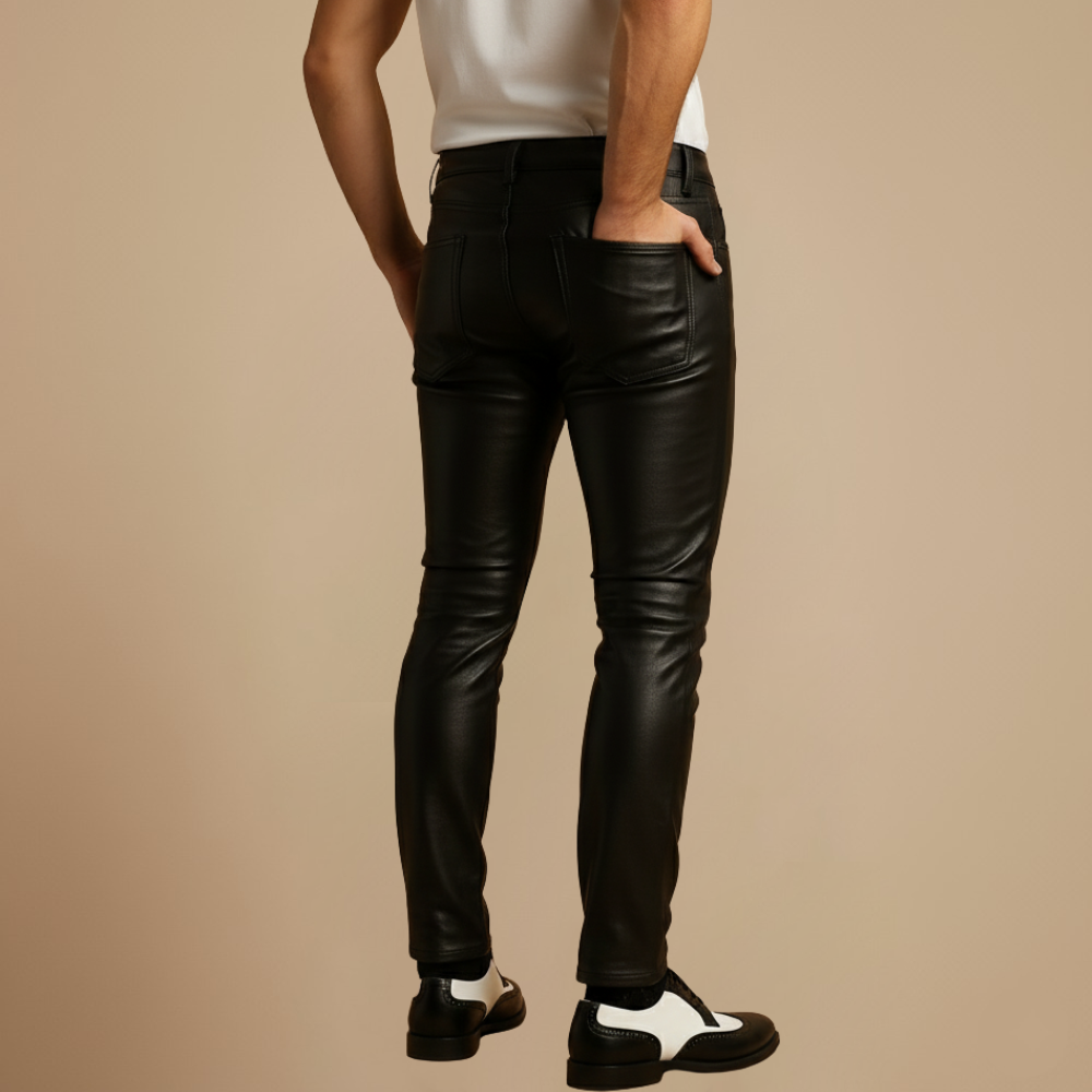 Stoere Leren Broek voor Heren Jelle Jora Mode