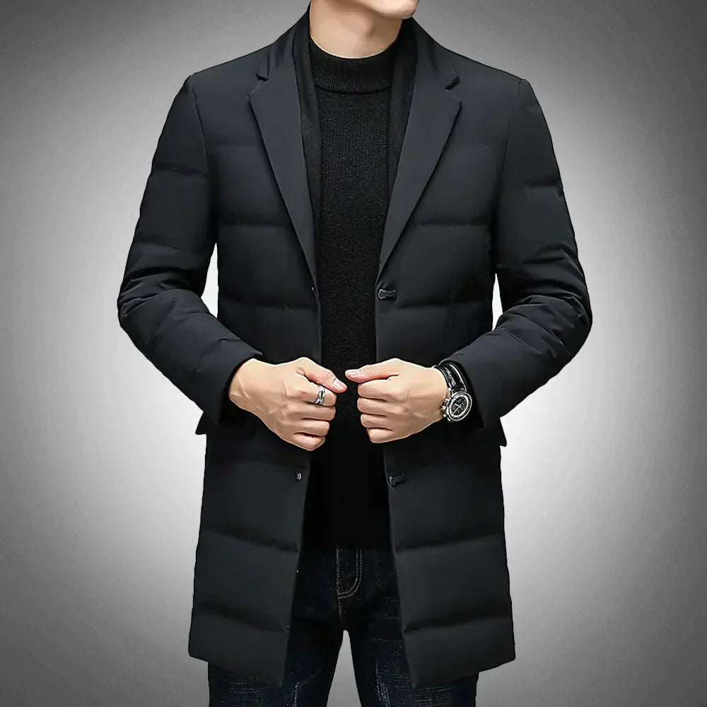 Heren Puffer Jas met Blazer Kraag - Smart Casual