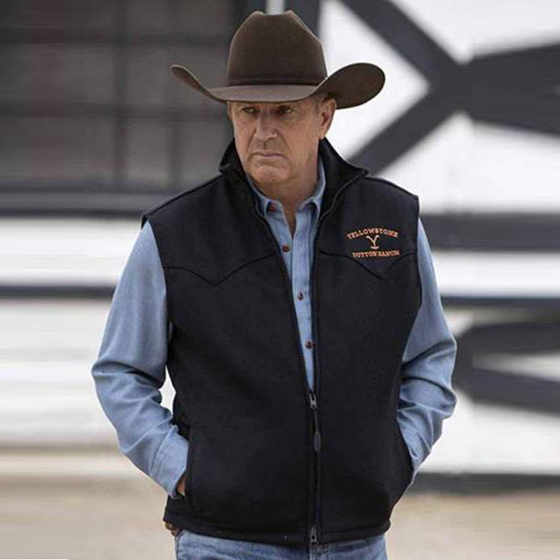 Western Fleece Vest Heren - Yellowstone Stijl