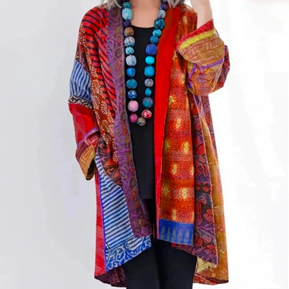 Bohemian Patchwork Kimono Cardigan - Dames