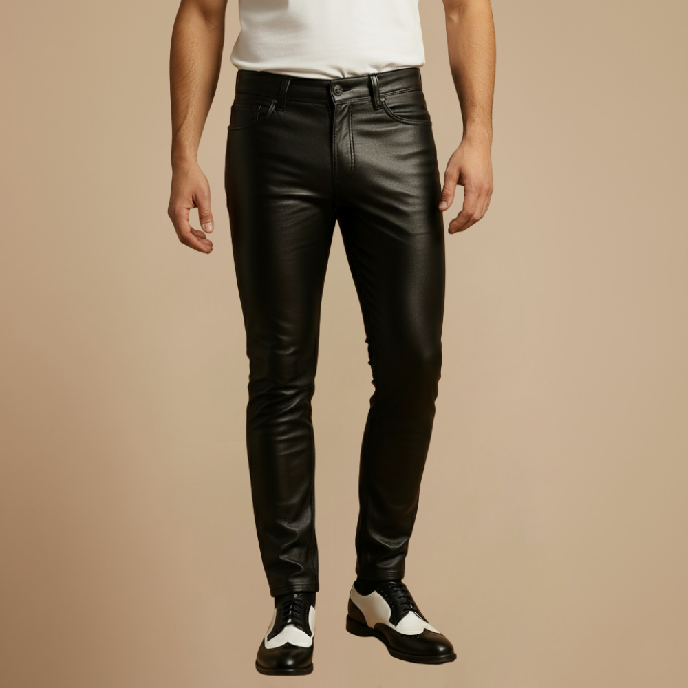Stoere Leren Broek voor Heren Jelle Jora Mode