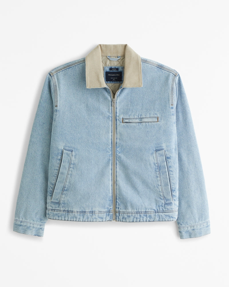 Heren Corduroy Jas met Rits - Camouflage Patroon