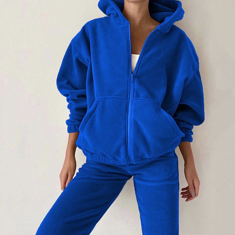 Zachte Fleece Jogger Set met Capuchon Hoodie