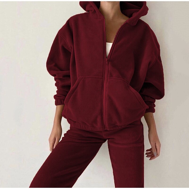 Zachte Fleece Jogger Set met Capuchon Hoodie