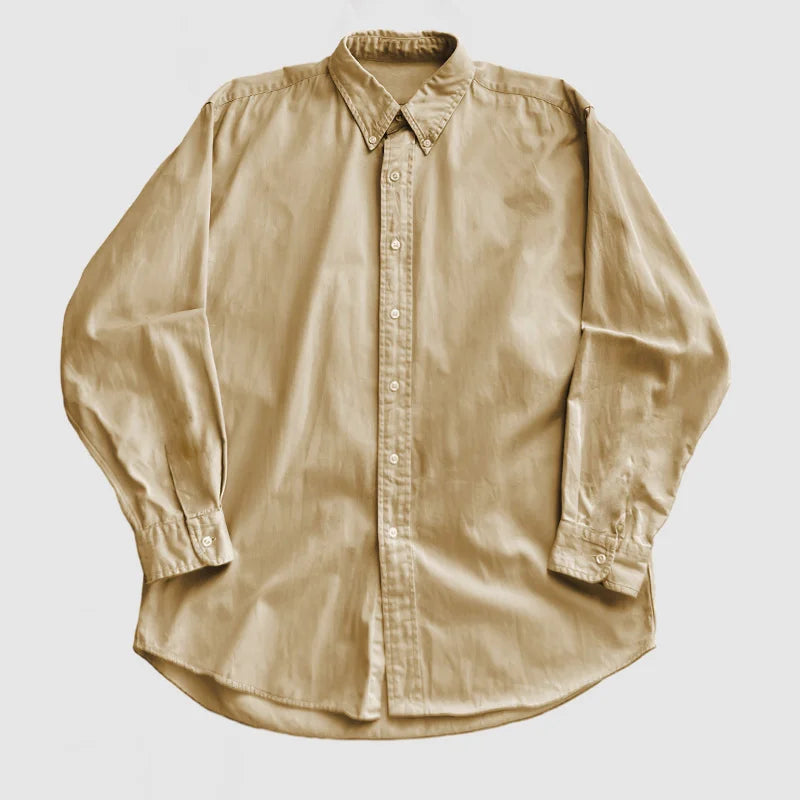 Casual Katoenen Herenhemd in Khaki