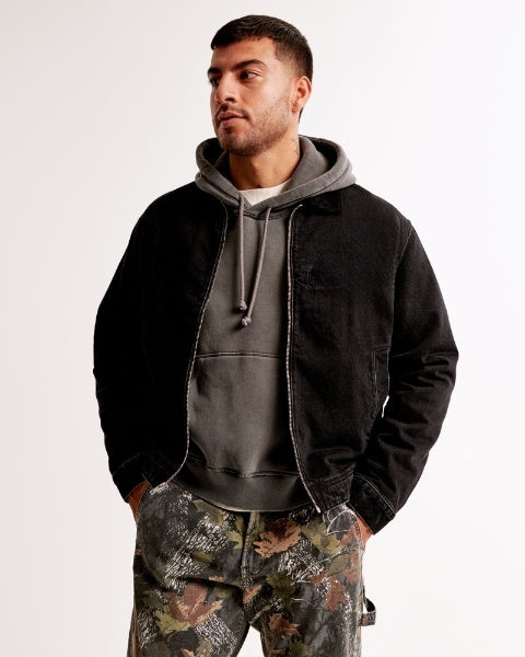 Heren Corduroy Jas met Rits - Camouflage Patroon