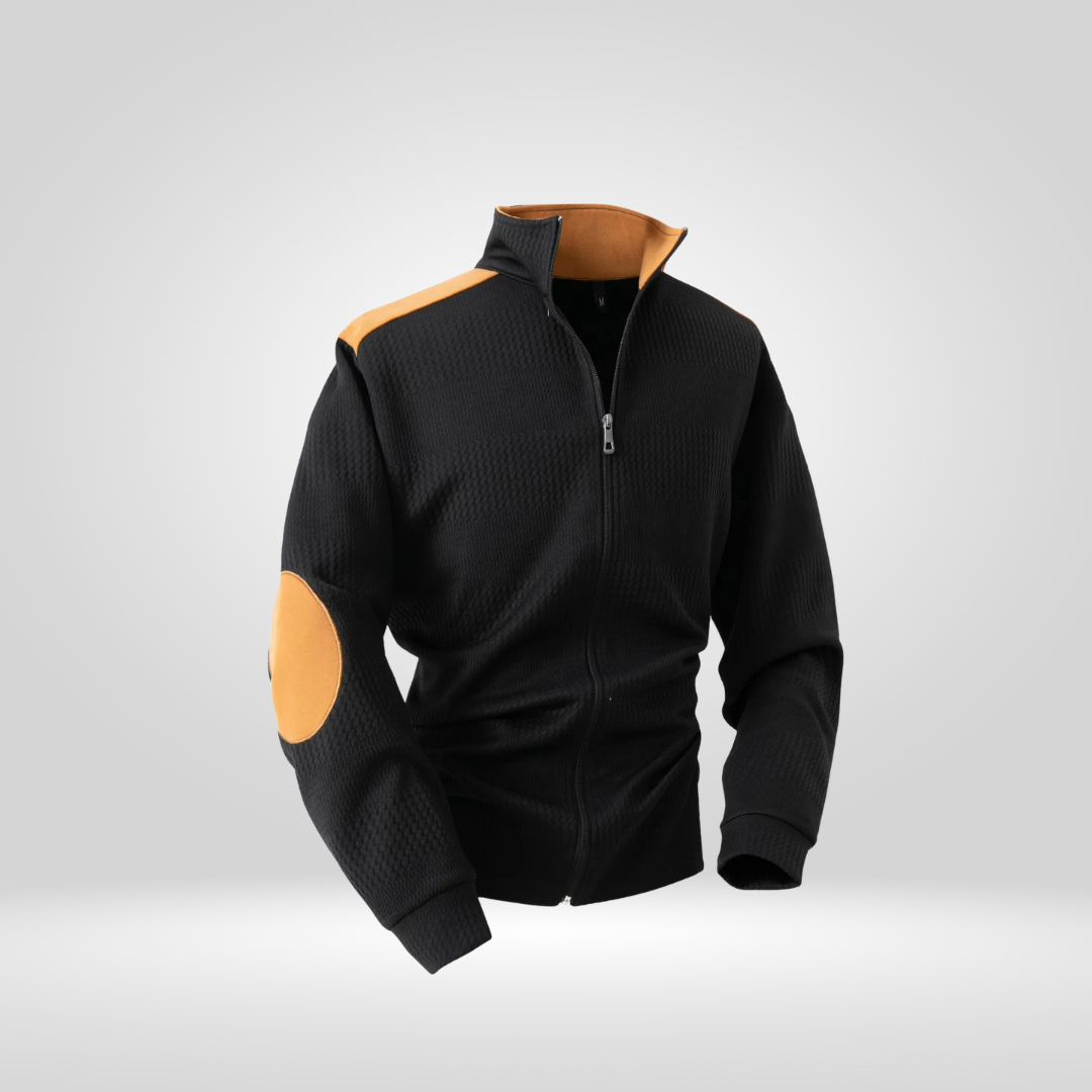 Comfortabel Gebreid Vest Heren met Suède Details