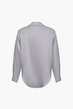 Elegante Lichtblauwe Satijnen Blouse - Stijlvolle Top
