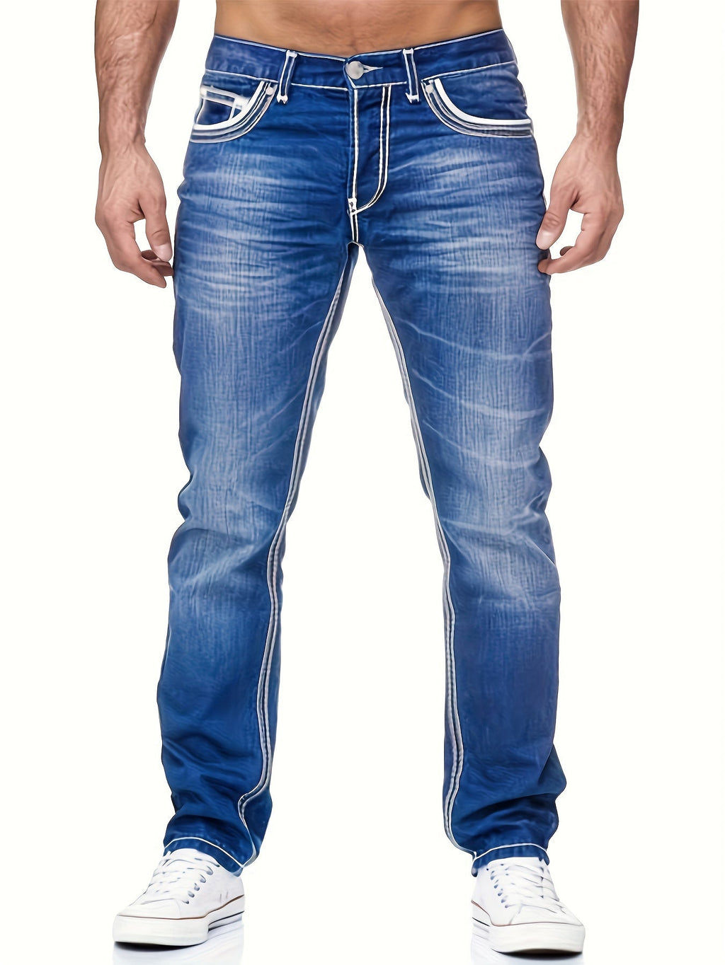 Heren Jeans met Used Look - Recht Model