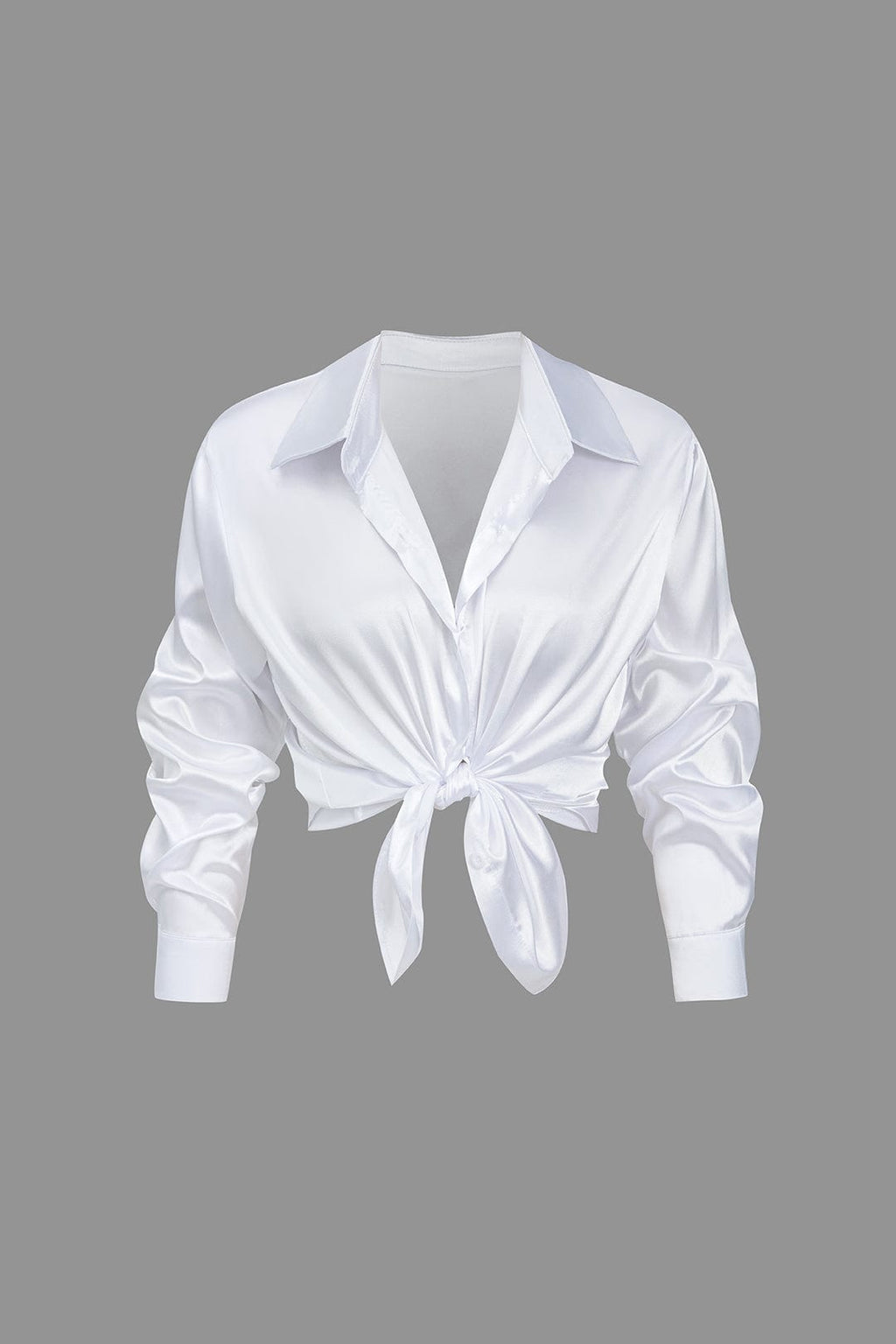 Elegante Lichtblauwe Satijnen Blouse - Stijlvolle Top