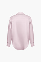 Elegante Lichtblauwe Satijnen Blouse - Stijlvolle Top