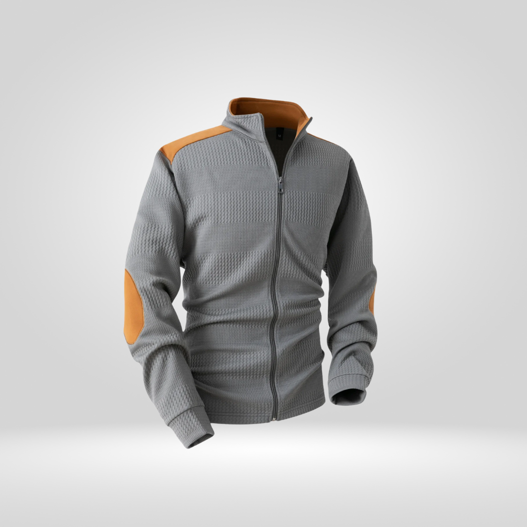 Comfortabel Gebreid Vest Heren met Suède Details