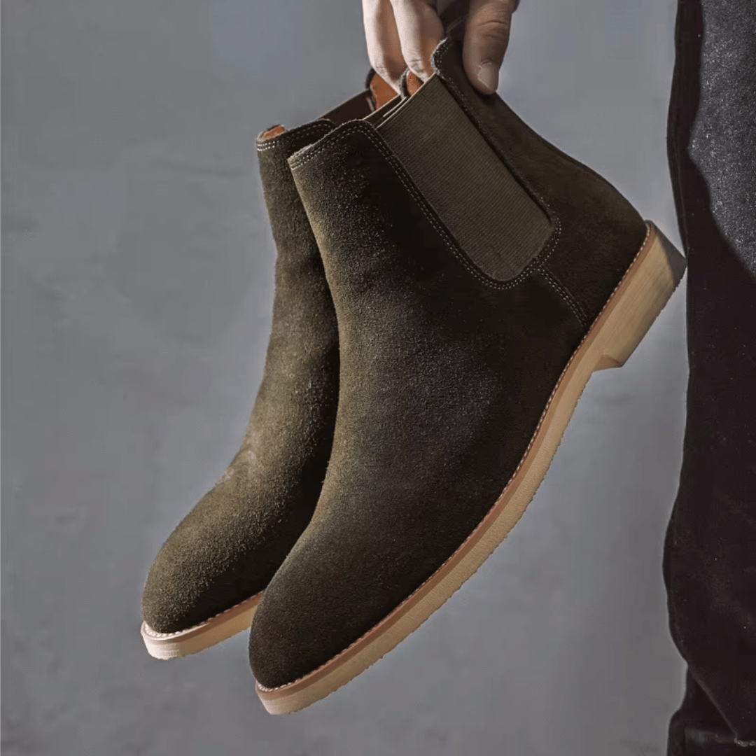 Elegante Beige Suède Chelsea Boots - Heren