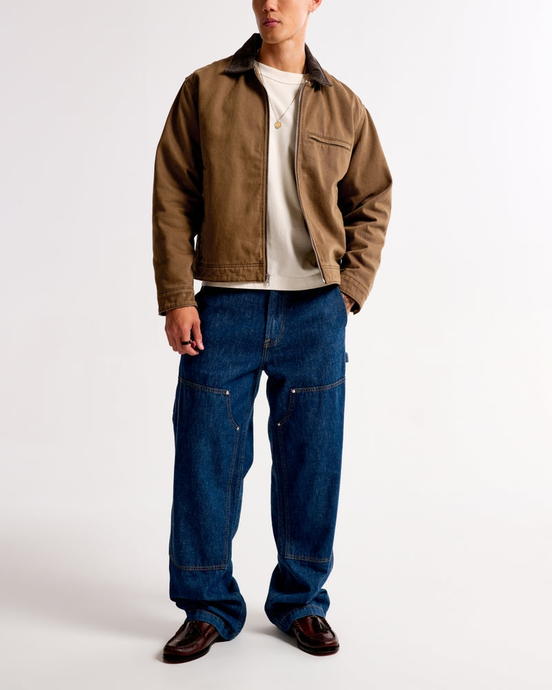 Heren Corduroy Jas met Rits - Camouflage Patroon