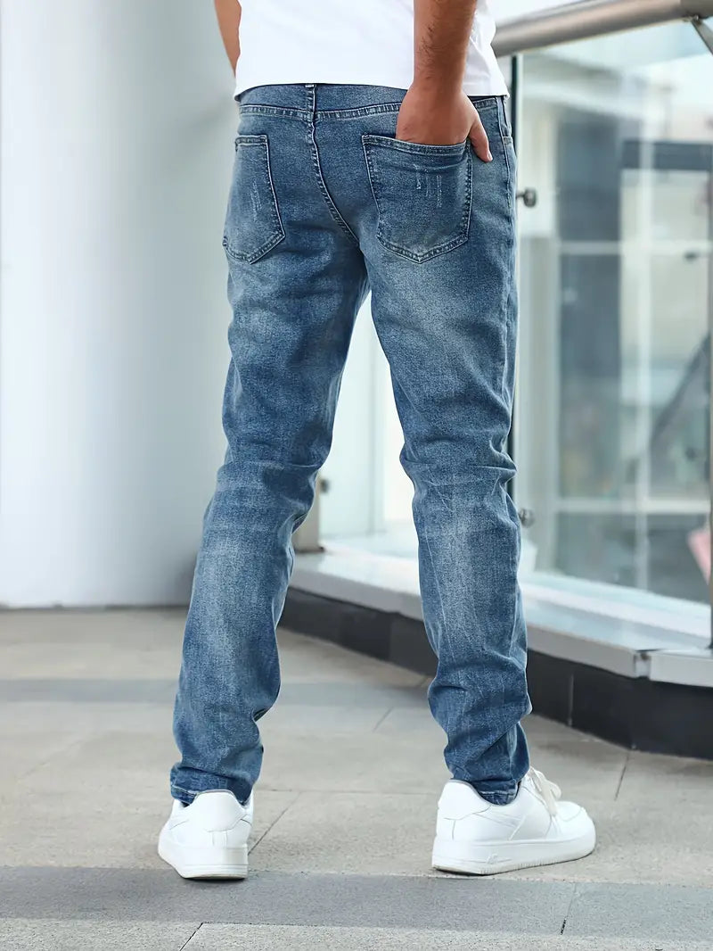 Moderne Heren Jeans in Lichtblauw - Slim Fit Denim