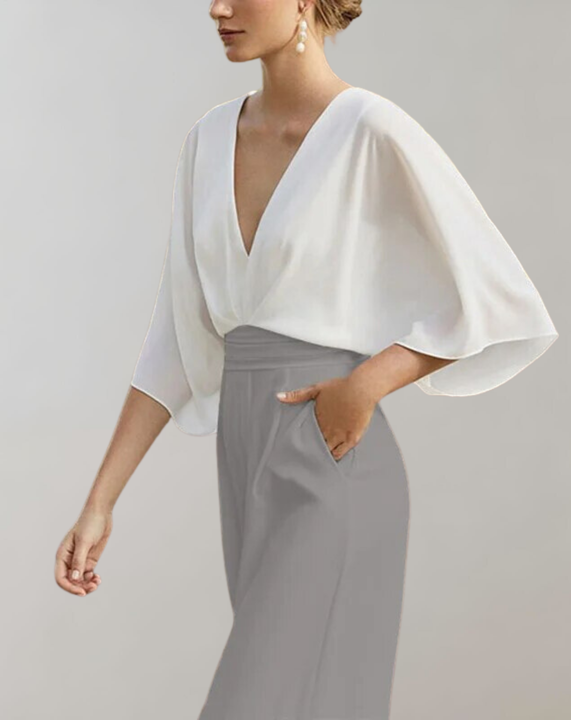 Chique Jumpsuit met Wijde Pijpen en V-hals