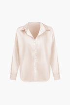 Elegante Lichtblauwe Satijnen Blouse - Stijlvolle Top