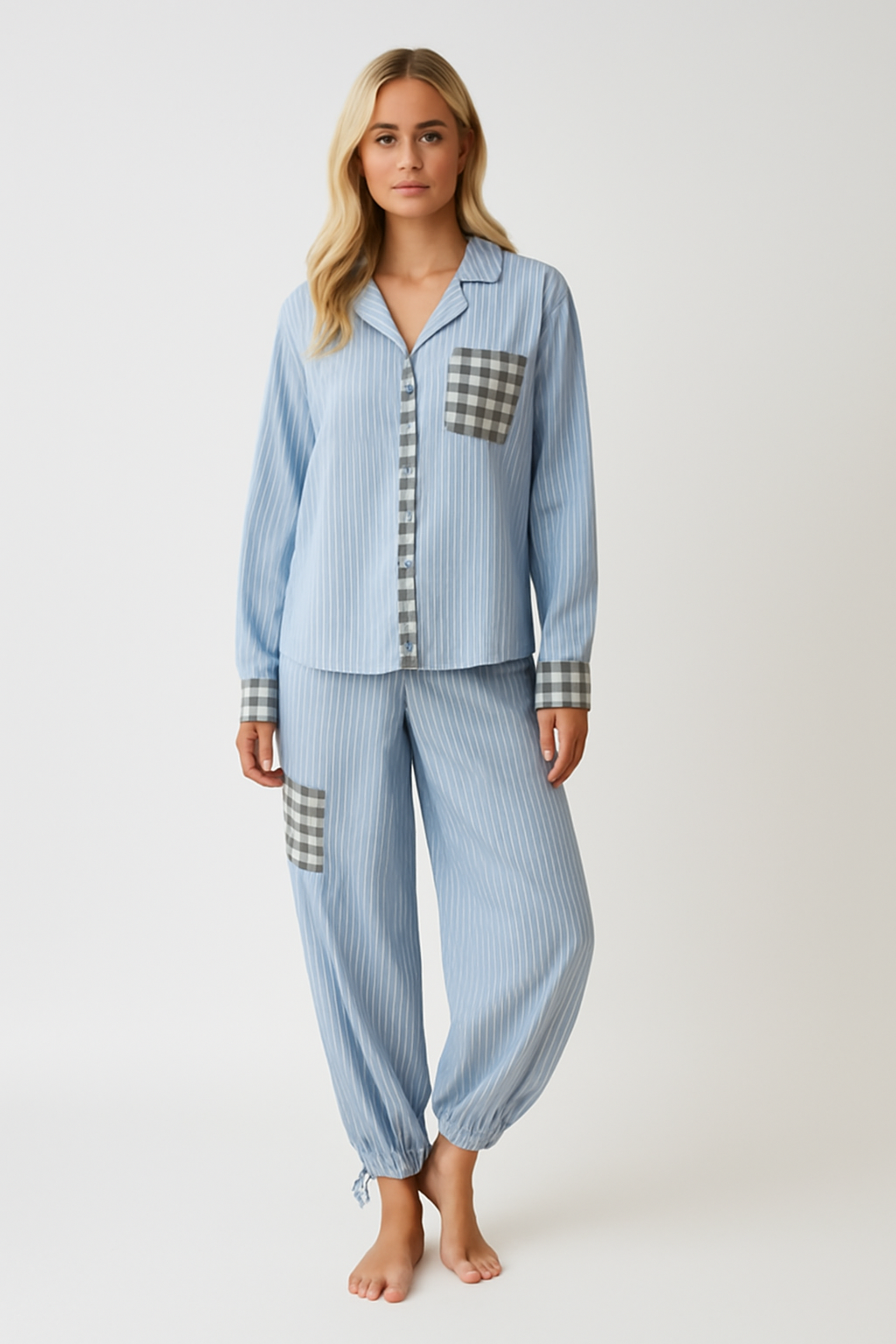 Sky Stripe Plaid Pyjama - Ultiem Comfort & Stijl