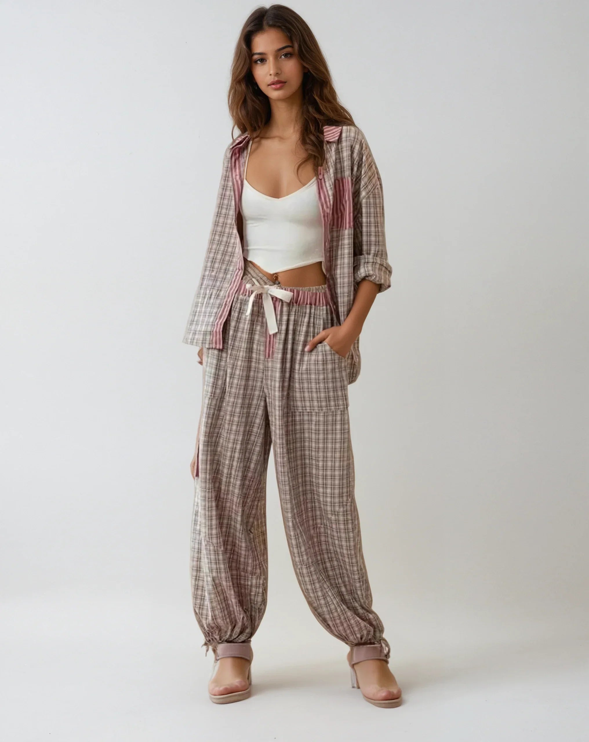 Sky Stripe Plaid Pyjama - Ultiem Comfort & Stijl