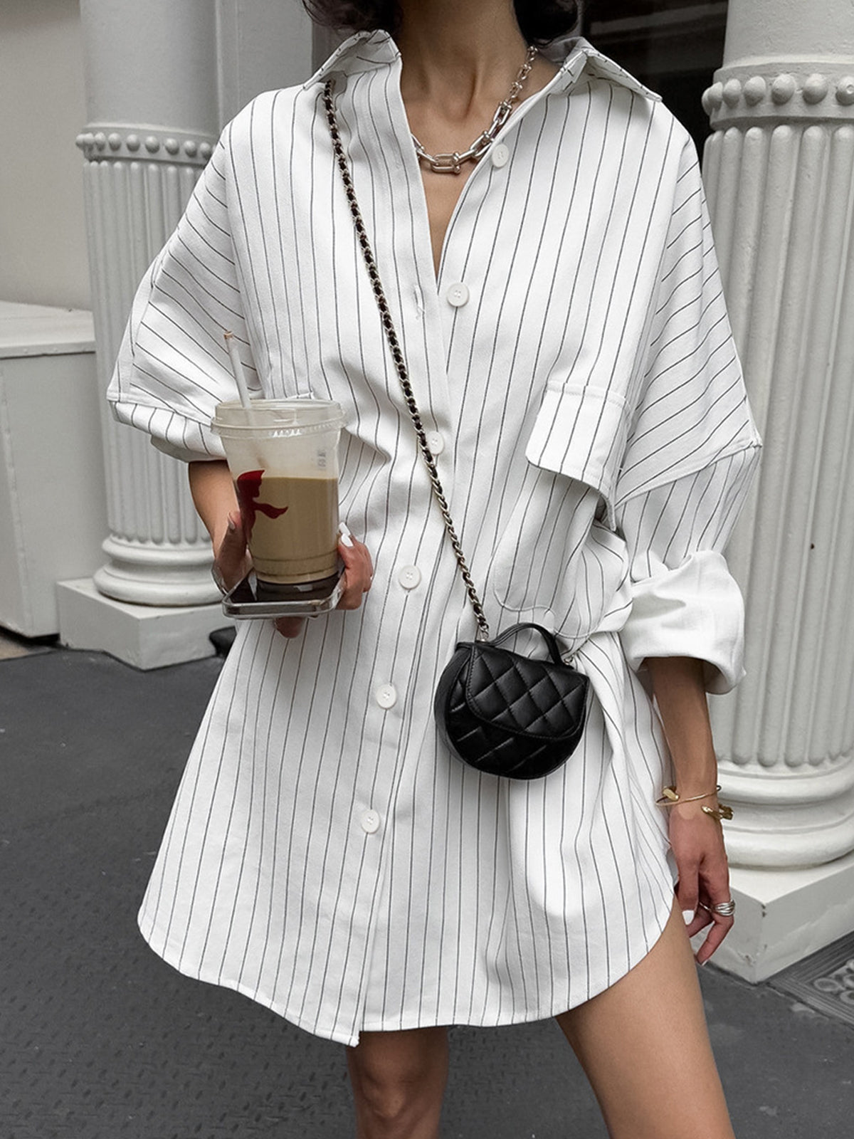 Gestreept Oversized Shirtjurk - Comfortabele Streetstyle