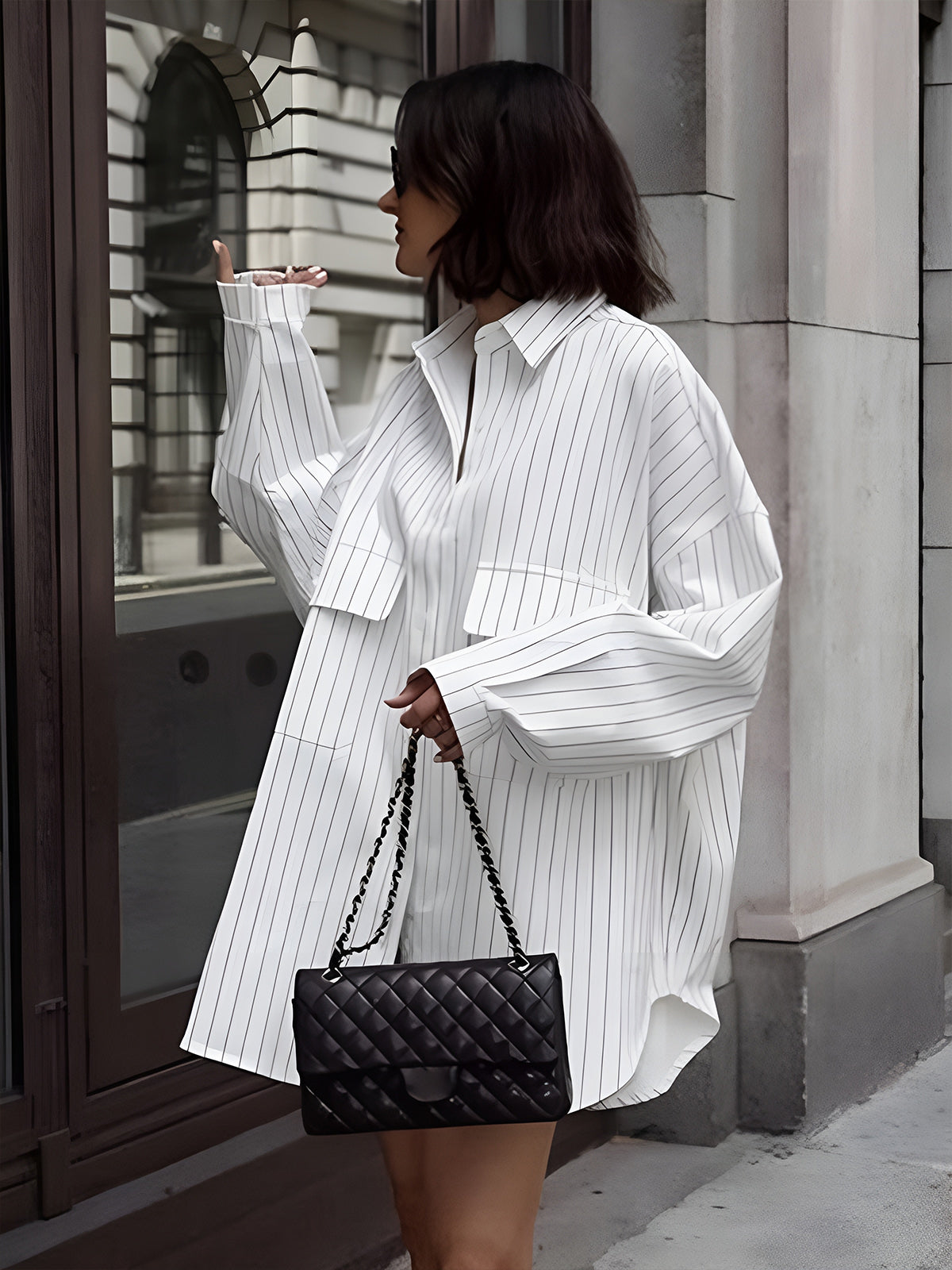 Gestreept Oversized Shirtjurk - Comfortabele Streetstyle