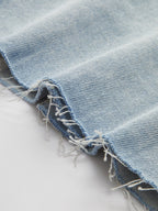 Tweekleurig Cropped Jeansjack - Blauw