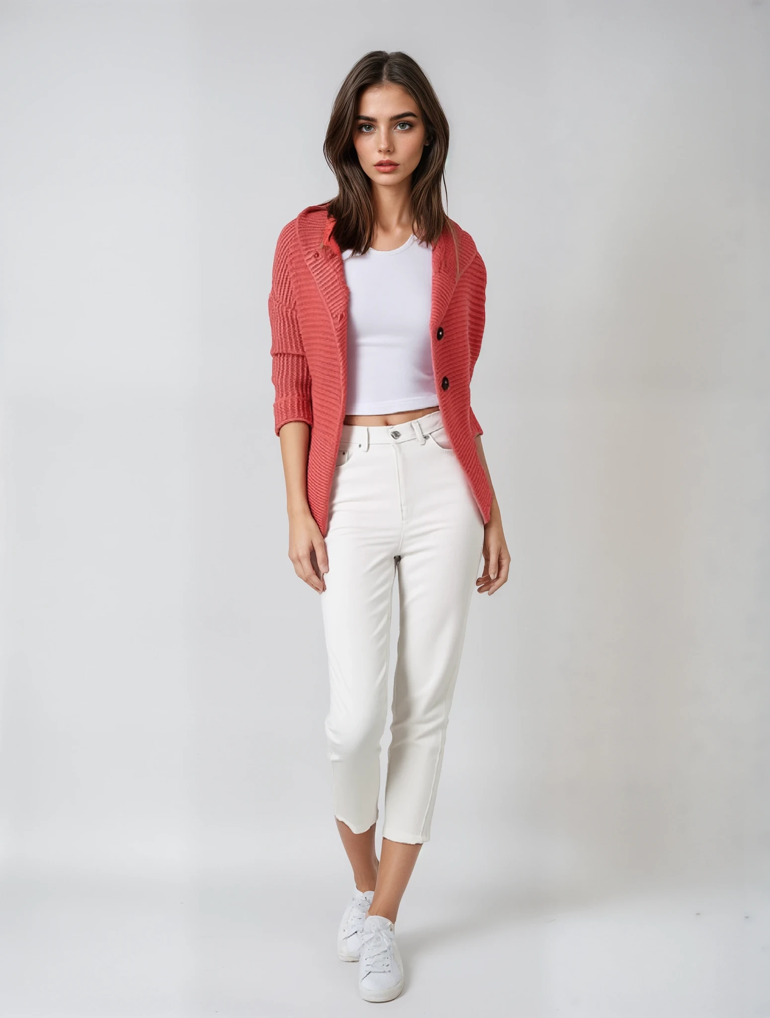 Comfortabel Gebreid Vest met Capuchon