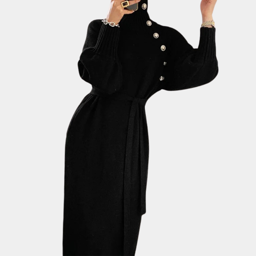 Chique Gebreide Midi Jurk - Tijdloze Stijl