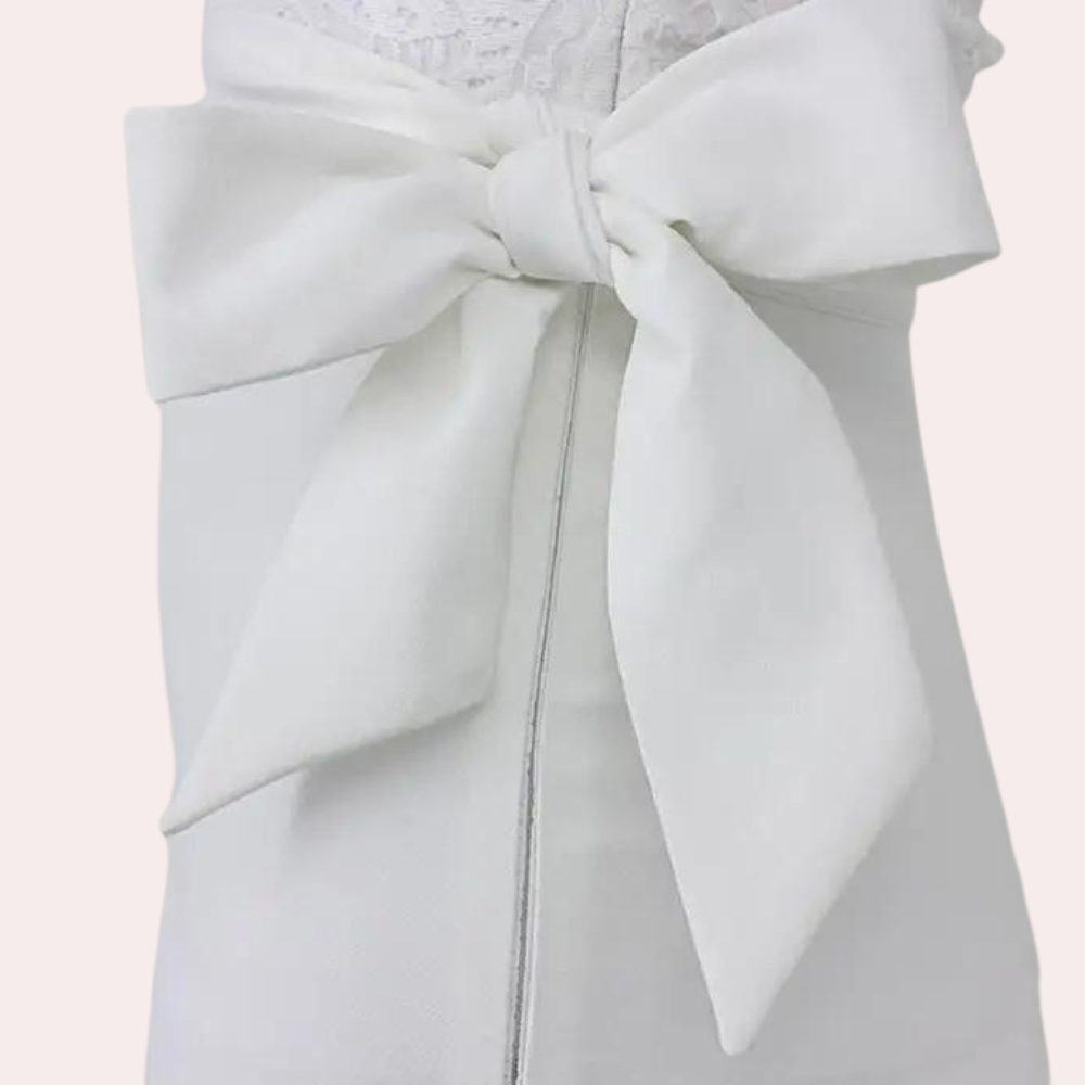 Off-Shoulder Jumpsuit met Kant & Strikdetail