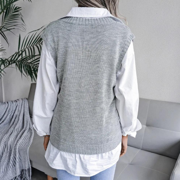 Chic Mouwloos Vest met Kabelpatroon - Perfecte Laagjeslook