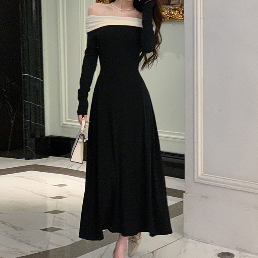 Élodie Off-Shoulder Jurk - Tijdloze Glamour