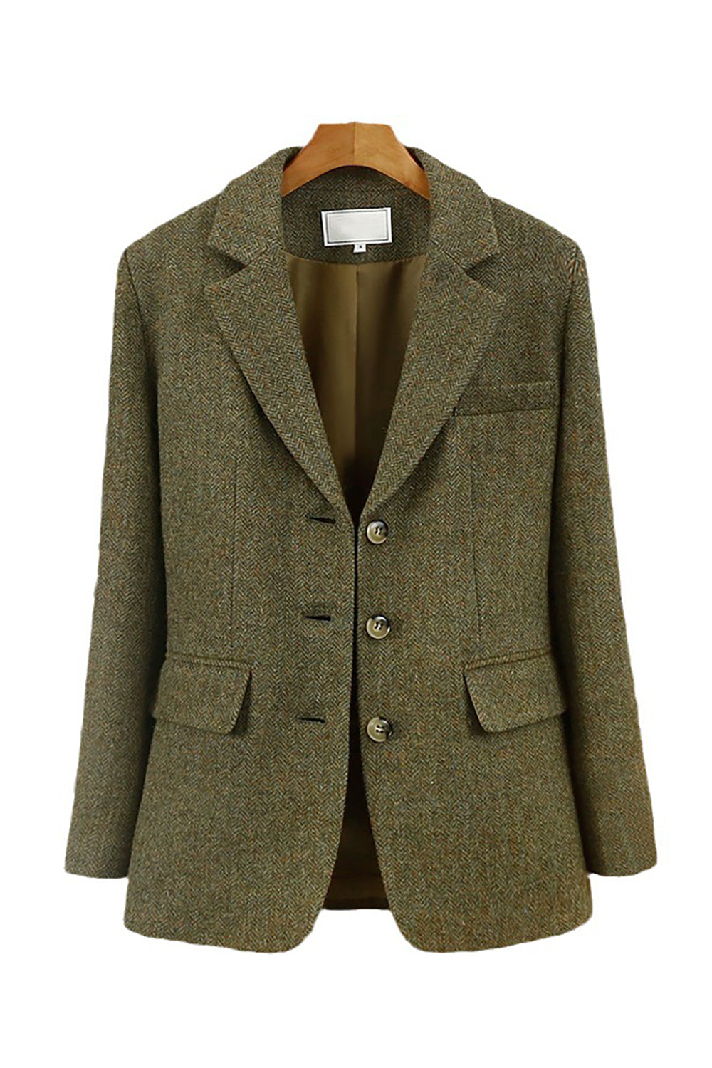 All Season Blazer Tweed Ingesneden Revers - Dames