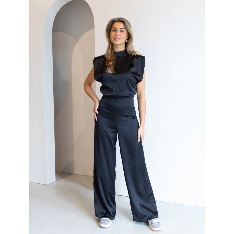 Tijdloze Jumpsuit Celeste - Luxe Satijn & Wijde Pijpen