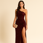 Fonkel Gala Jurk - Glamoureuze One-shoulder Maxi