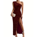 Fonkel Gala Jurk - Glamoureuze One-shoulder Maxi