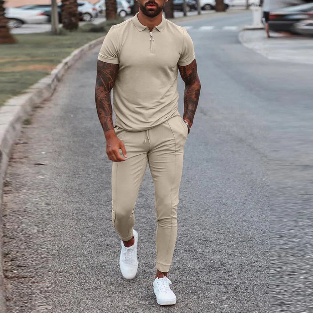 Heren Athleisure Set - Slim-Fit Jogger & Polo