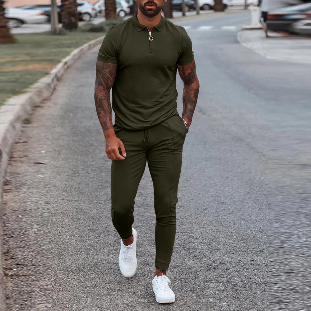 Heren Athleisure Set - Slim-Fit Jogger & Polo