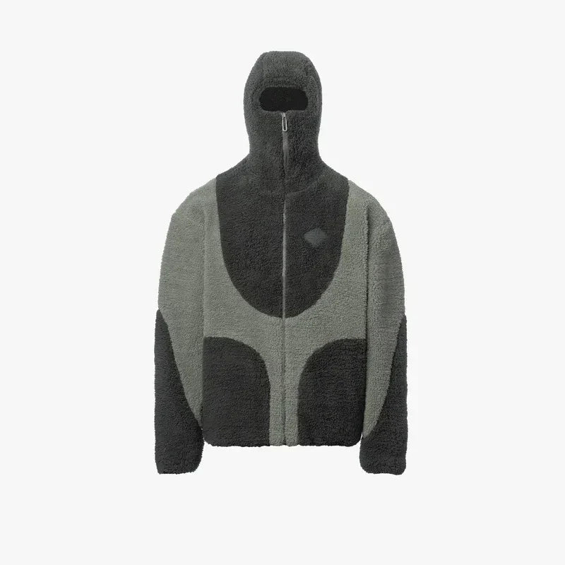 Comfortabele Fleece Hoodie met Unieke Kleurblokken